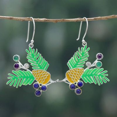 Alternate image for Tropical-Inspired Green and Yellow Multi-Gemstone Earrings Tropical Gems