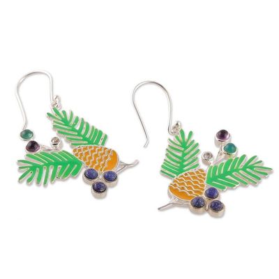 Alternate image for Tropical-Inspired Green and Yellow Multi-Gemstone Earrings Tropical Gems