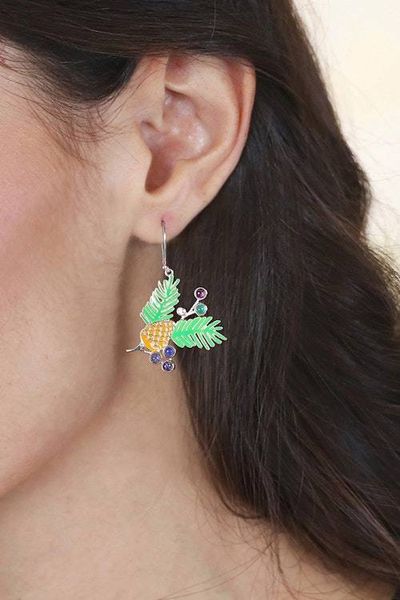 Alternate image for Tropical-Inspired Green and Yellow Multi-Gemstone Earrings Tropical Gems