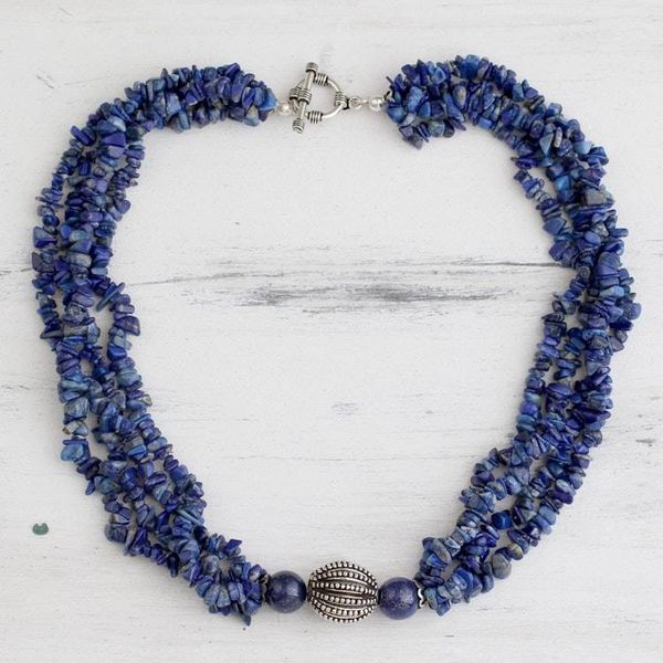 Alternate image for Lapis lazuli beaded necklace Natural Sophistication