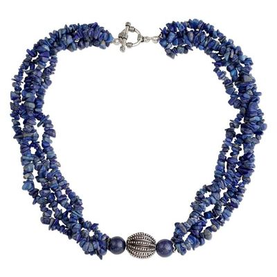Alternate image for Lapis lazuli beaded necklace Natural Sophistication