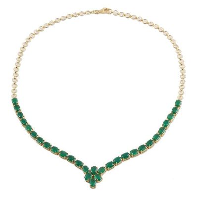 Alternate image for 22k Gold Plated Green Onyx Pendant Necklace from India Green Garland