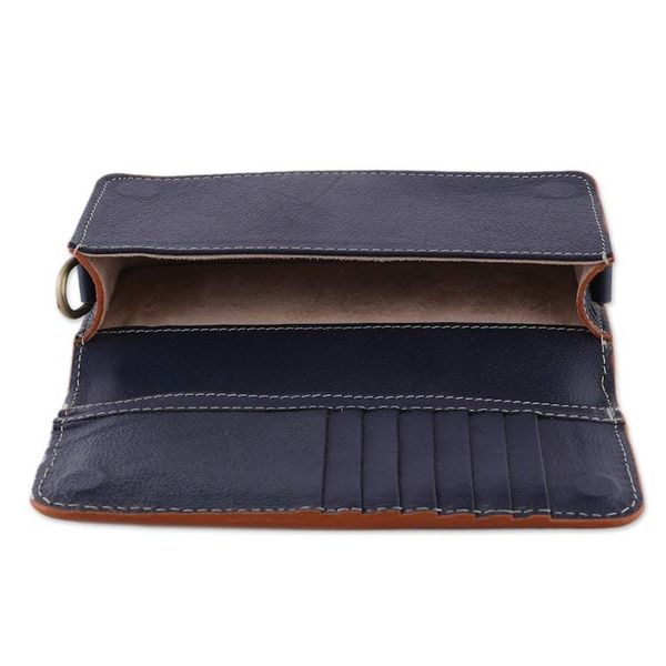 Alternate image for Floral Embossed Teal and Goldenrod Leather Clutch Sling Blooming Regality