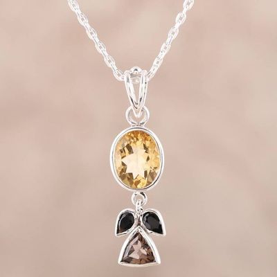 Alternate image for Faceted Multi-Gemstone Pendant Necklace from India Glimmering Harmony