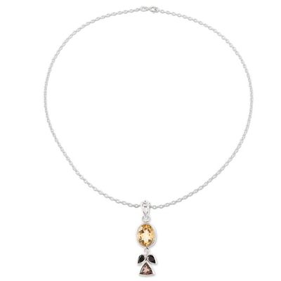 Alternate image for Faceted Multi-Gemstone Pendant Necklace from India Glimmering Harmony