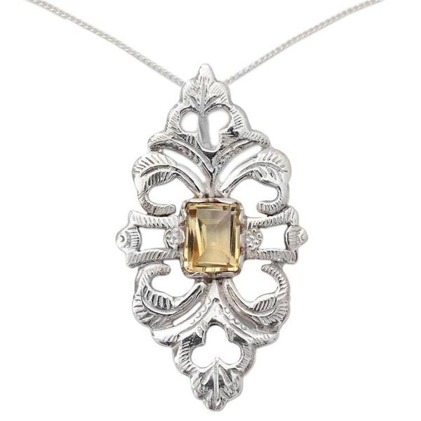 Alternate image for Citrine pendant necklace Sunshine