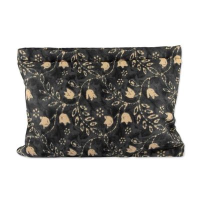 Alternate image for Floral and Vine-Themed Cotton Toiletry Case and Travel Pouch Nighttime Basics