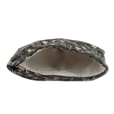 Alternate image for Floral and Vine-Themed Cotton Toiletry Case and Travel Pouch Nighttime Basics