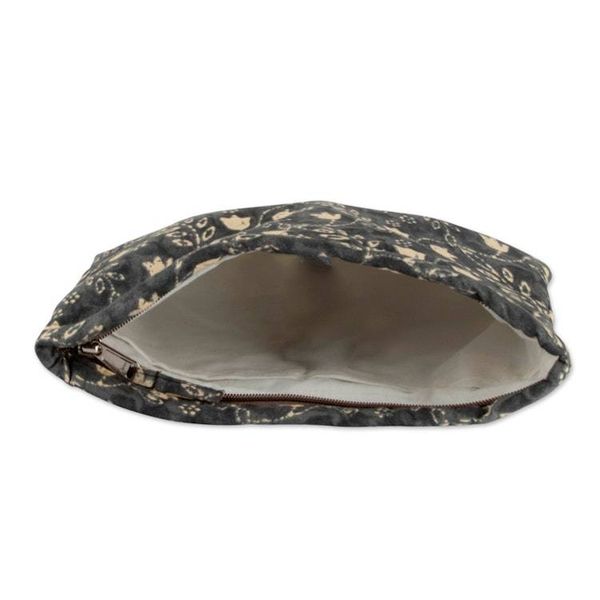 Alternate image for Floral and Vine-Themed Cotton Toiletry Case and Travel Pouch Nighttime Basics
