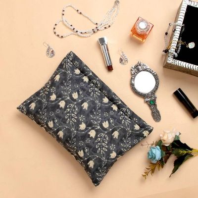 Alternate image for Floral and Vine-Themed Cotton Toiletry Case and Travel Pouch Nighttime Basics