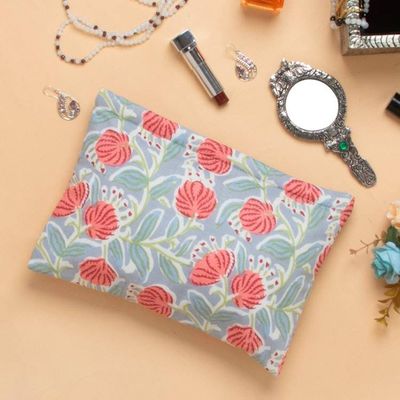 Alternate image for Botanical-Themed Cotton Toiletry Case and Travel Pouch Blossoming Basics
