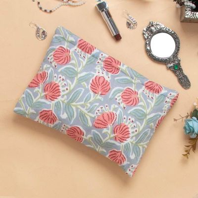 Alternate image for Botanical-Themed Cotton Toiletry Case and Travel Pouch Blossoming Basics