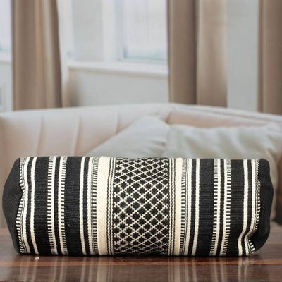 Alternate image for Artisan-Made Black and Ivory Cotton Cosmetic Case from India Adventures at Night