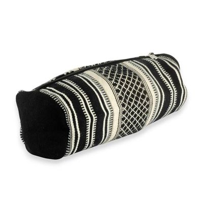 Alternate image for Artisan-Made Black and Ivory Cotton Cosmetic Case from India Adventures at Night