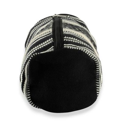Alternate image for Artisan-Made Black and Ivory Cotton Cosmetic Case from India Adventures at Night