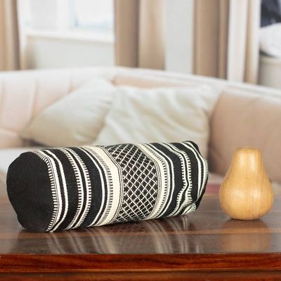 Alternate image for Artisan-Made Black and Ivory Cotton Cosmetic Case from India Adventures at Night