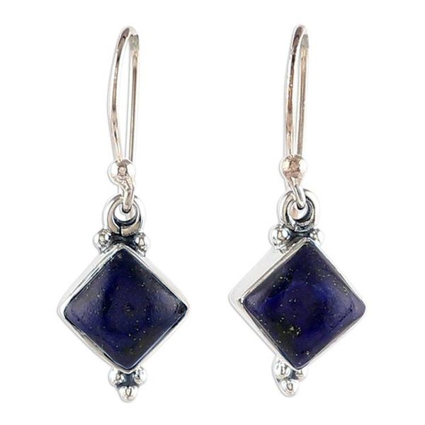 Alternate image for Polished Lapis Lazuli Cabochon Dangle Earrings Magical Jewels