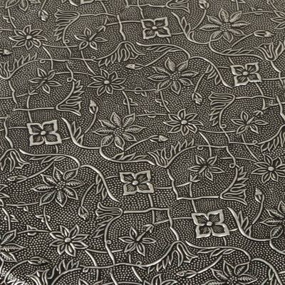 Alternate image for Floral Embossed Brass Wood Chowki Table Stool and Ottoman Palace in Paradise