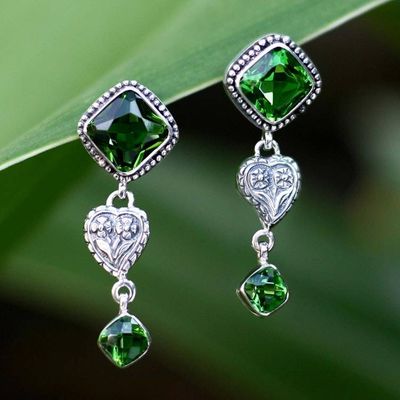 Alternate image for Sterling silver drop earrings Beautiful Heart