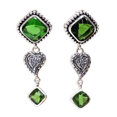 Alternate image for Sterling silver drop earrings Beautiful Heart