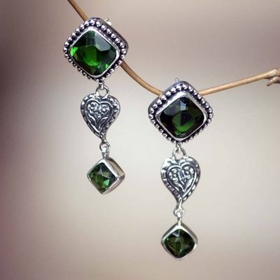 Alternate image for Sterling silver drop earrings Beautiful Heart