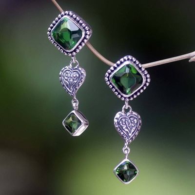 Alternate image for Sterling silver drop earrings Beautiful Heart