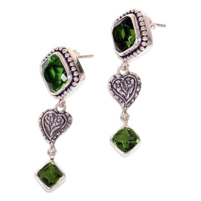 Alternate image for Sterling silver drop earrings Beautiful Heart