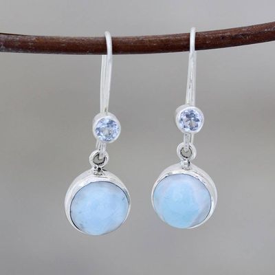 Primary image for Lapis Lazuli and Blue Topaz Dangle Earrings from India Blue Flair