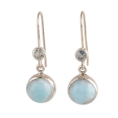 Alternate image for Lapis Lazuli and Blue Topaz Dangle Earrings from India Blue Flair