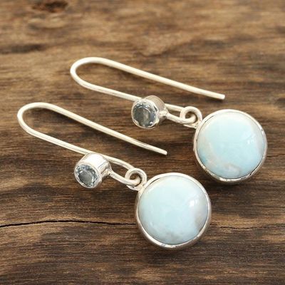 Alternate image for Lapis Lazuli and Blue Topaz Dangle Earrings from India Blue Flair