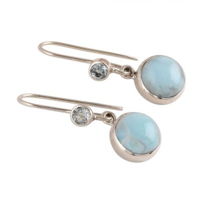 Alternate image for Lapis Lazuli and Blue Topaz Dangle Earrings from India Blue Flair