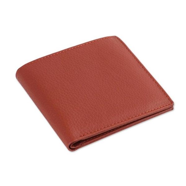 Alternate image for Mens Lined Leather Wallet in Russet Brown from India Russet Minimalist