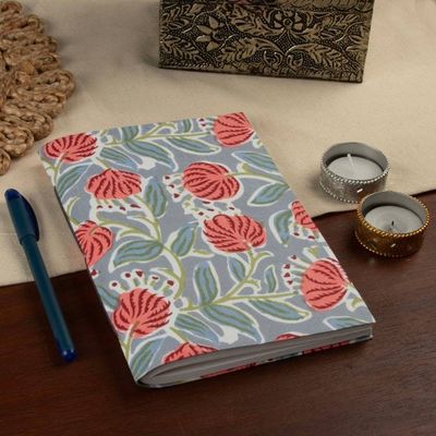 Alternate image for Spring-Patterned Blue and Red 100 Cotton 80-Page Journal Blossoming Story