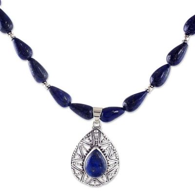 Alternate image for Lapis Lazuli and Sterling Silver Artisan Crafted Necklace Love Power