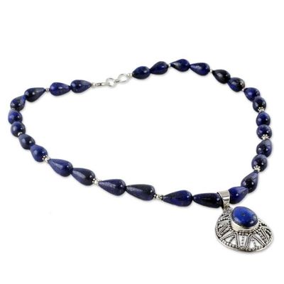 Alternate image for Lapis Lazuli and Sterling Silver Artisan Crafted Necklace Love Power