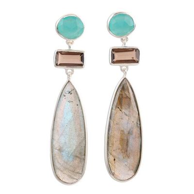 Alternate image for Multi-gemstone Dangle Earrings from India Creative Allure