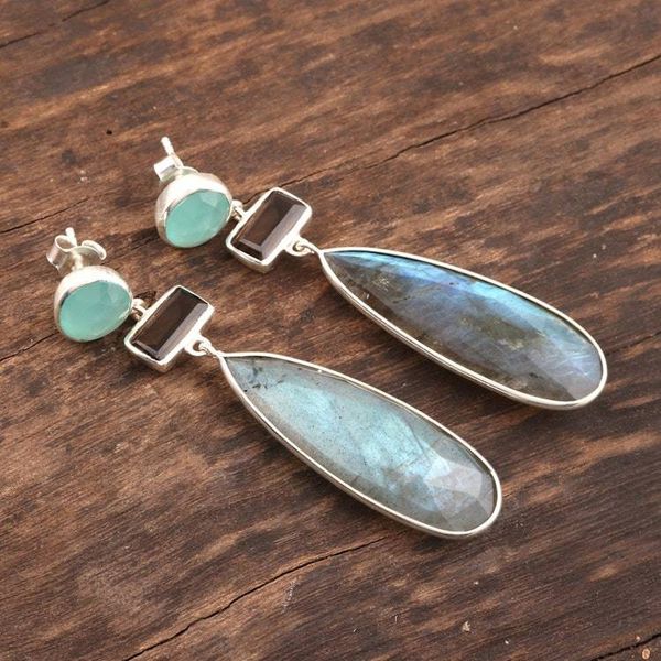Alternate image for Multi-gemstone Dangle Earrings from India Creative Allure