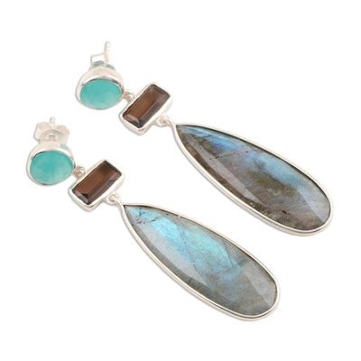 Alternate image for Multi-gemstone Dangle Earrings from India Creative Allure