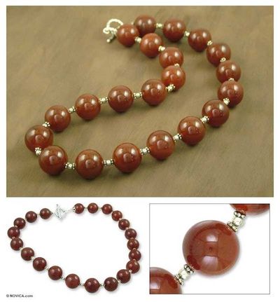Alternate image for Carnelian strand necklace Cinnamon