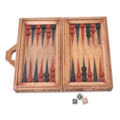 Alternate image for Handcrafted Cempaka Wood Backgammon Set from Bali Winding Games