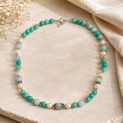 Alternate image for Multi-Gemstone Beaded Necklace from India Ocean Shimmer