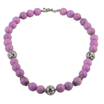 Alternate image for Hand Crafted Aventurine Beaded Necklace from India Bonbon Burst