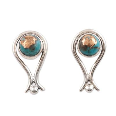 Alternate image for Composite Turquoise Drop Earrings from India Elegant Vibes