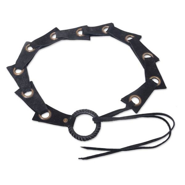 Alternate image for Black Contemporary Stainless Steel Accented Leather Belt Contemporary Edge in Black