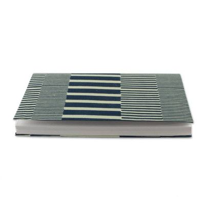 Alternate image for Blue and Ivory Block-Printed 80-Page 100 Cotton Journal Blue Wonderful