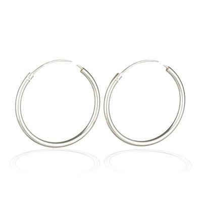 Alternate image for Small-Sized High-Polished Sterling Silver Hoop Earrings Minimalist Era