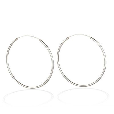 Alternate image for High-Polished Large-Sized Sterling Silver Hoop Earrings Minimalist Era