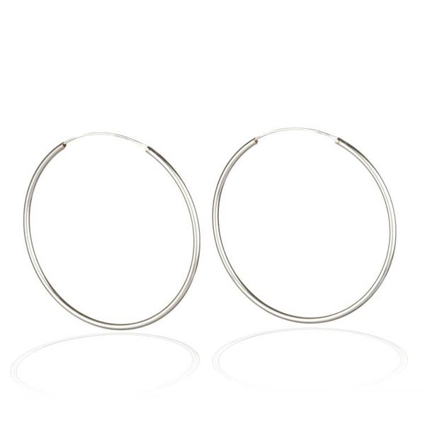 Alternate image for High-Polished Large-Sized Sterling Silver Hoop Earrings Minimalist Era
