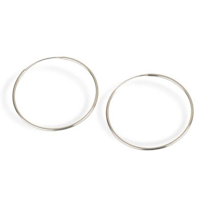 Alternate image for High-Polished Large-Sized Sterling Silver Hoop Earrings Minimalist Era