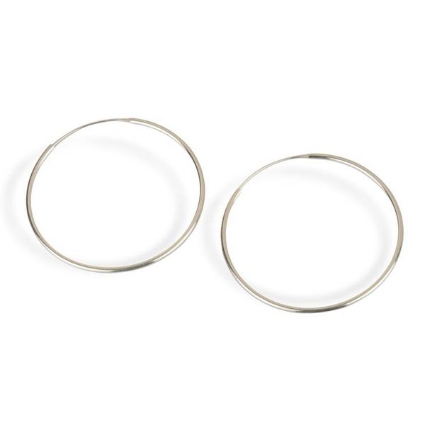Alternate image for High-Polished Large-Sized Sterling Silver Hoop Earrings Minimalist Era